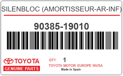 TOYOTA - 90385-19010 SILENBLOC (amortisseur-ar-inf)