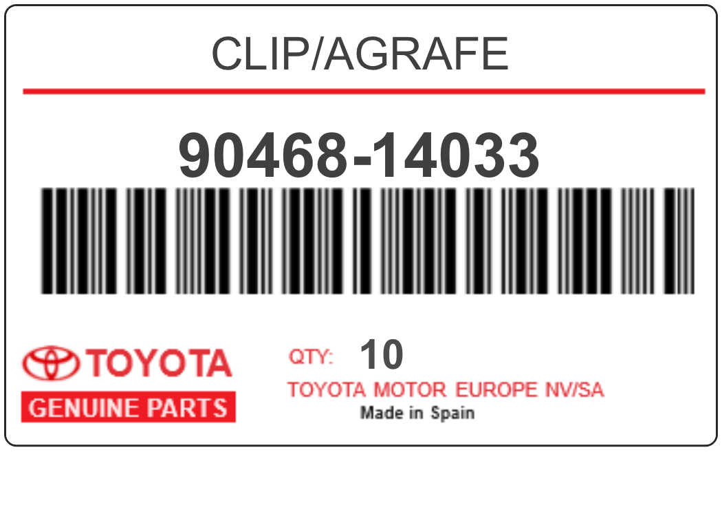 TOYOTA - 90468-14033 CLIP/AGRAFE