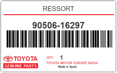 TOYOTA - 90506-16297 RESSORT
