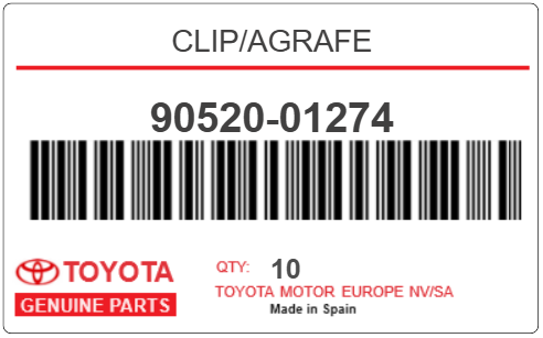 TOYOTA - 90520-01274 CLIP/AGRAFE