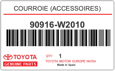 TOYOTA - 90916-W2010 COURROIE (accessoires)