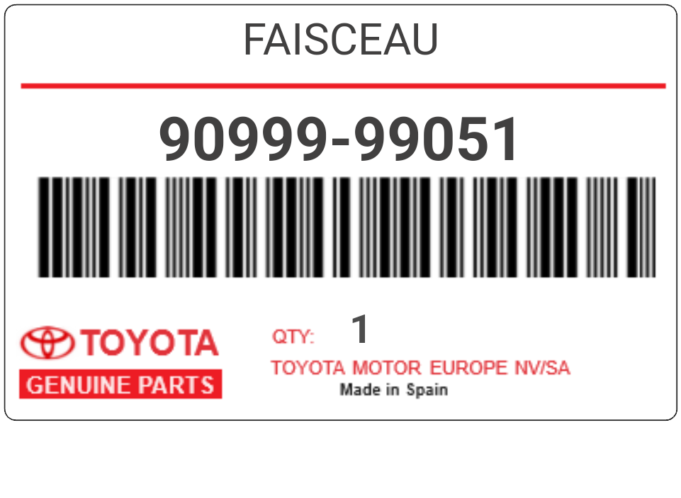 TOYOTA - 90999-99051 FAISCEAU