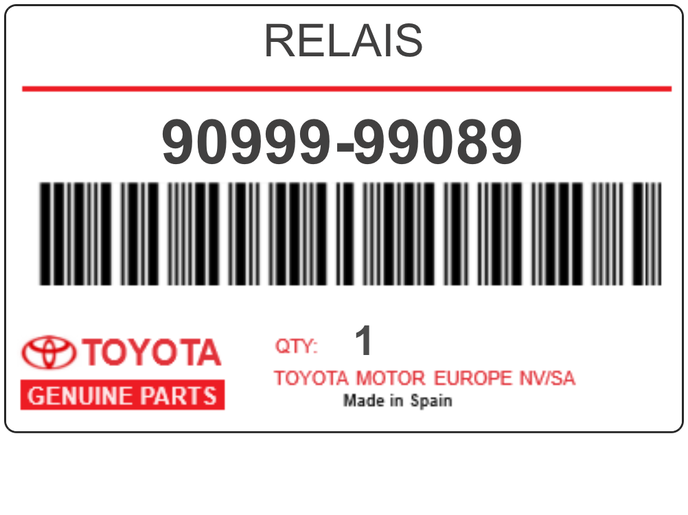 TOYOTA - 90999-99089 RELAIS