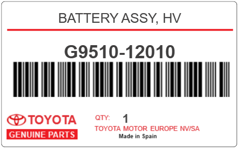 TOYOTA - G9510-12010 BATTERY ASSY, HV