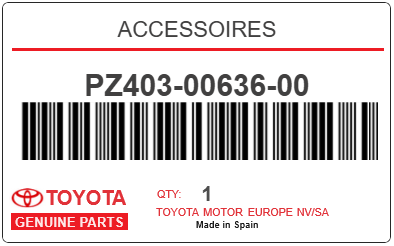 TOYOTA - PZ403-00636-00 ACCESSOIRES