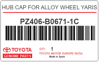 TOYOTA - PZ406-B0671-1C ENJOLIVEUR DE ROUE