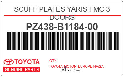 TOYOTA - PZ438-B1184-00 SEUIL PORTIERE