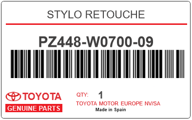 TOYOTA - PZ448-W0700-09 STYLO RETOUCHE