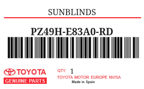 TOYOTA - PZ49H-E83A0-RD SUNBLINDS