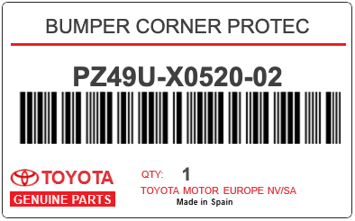 TOYOTA - PZ49U-X0520-02 BUMPER CORNER PROTEC