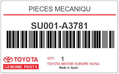 TOYOTA - SU001-A3781 PIECES MECANIQU