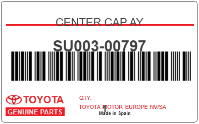TOYOTA - SU003-00797 CENTER CAP AY
